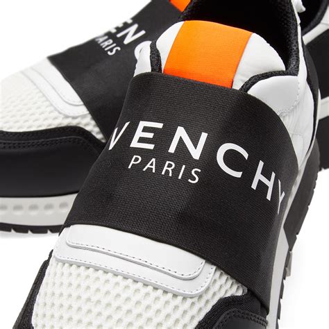 Givenchy Active Runner Elastic Logo Sneaker Black & White 